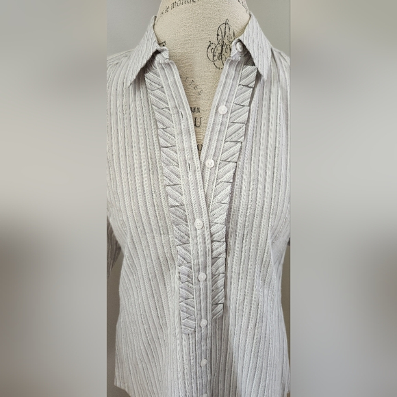 LOFT stripped cotton shirt/tunic in size M - Picture 2 of 7